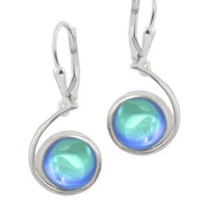 Wave Earrings Sterling Silver Crystal Jewelry Dangle